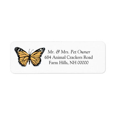 Cartoon Butterfly Return Address Labels Stickers