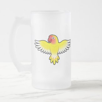 Cartoon Lutino Fischer's Lovebird Glass Cartoon Lutino Fischer's Lovebird Glass / Mug / Stien