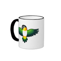 Cartoon Caique / Lovebird / Pionus / Parrot Coffee Mugs