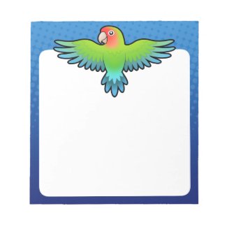 Cartoon Peach Faced Lovebird Notepad Cute Cartoon Peach Faced Lovebird Notepad