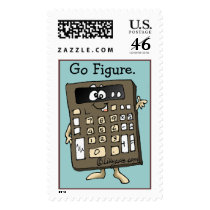 Cartoon Calculator Custom Postage Stamps by zooogle Cartoon Calculator Custom Postage Stamps