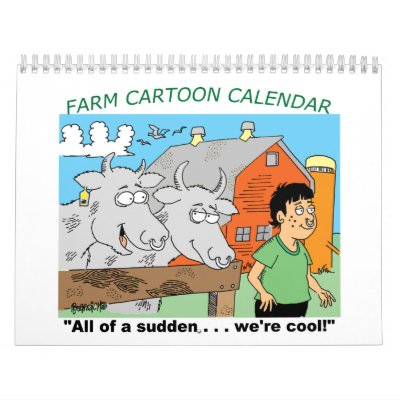 CARTOON CALENDAR FOR FARMERS & FARMING COMMUNITY by agriculture_gifts