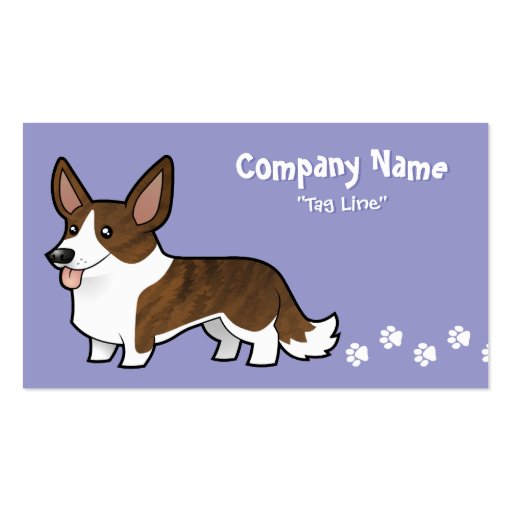Cartoon Cardigan Welsh Corgi Business Card Templates