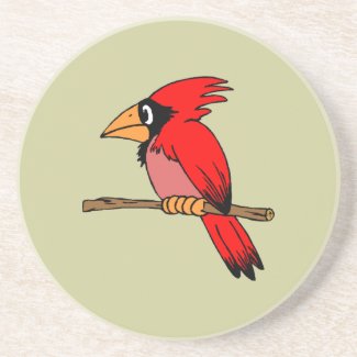 Cartoon Cardinal coaster