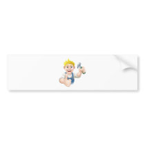 Cartoon carpenter or construction guy bumper sticker