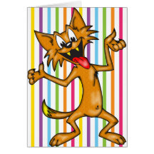 Cartoon Cat Acting Silly Card