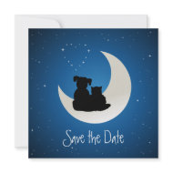 Cartoon Cat and Dog - Save the Date invitation invitation