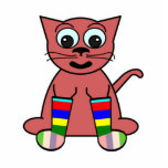 Cartoon cat in rainbow socks cut outs