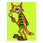 Cartoon Cat In The Morning Postcard