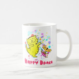 Cartoon Cat + Mouse Dance Mug