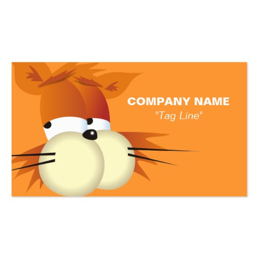 Cartoon Cat | Orange Business Card (front side)