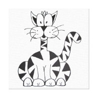 Cartoon Cat Stretched Canvas Prints
