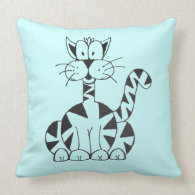 Cartoon Cat Throw Pillow