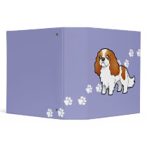 Cartoon Cavalier King Charles Spaniel 3 Ring Binder