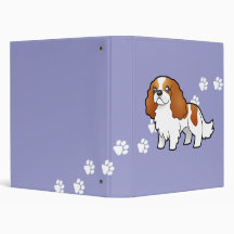 Cartoon Cavalier King Charles Spaniel Binders