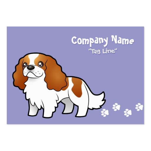 Cartoon Cavalier King Charles Spaniel Business Card Template (front side)