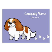 Cartoon Cavalier King Charles Spaniel Business Card Template