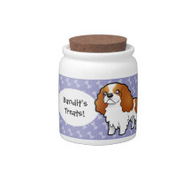 Cartoon Cavalier King Charles Spaniel Candy Jar