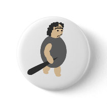 Cartoon Caveman Pinback Buttons