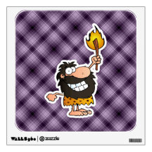 Cartoon Caveman; Purple Wall Sticker