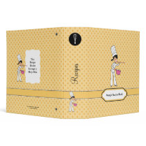 Cartoon Character Chef Recipe Binder in Yellow