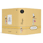 Cartoon Character Chef Recipe Binder in Yellow