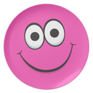 Cartoon character smiley face, fun and cute plate plate