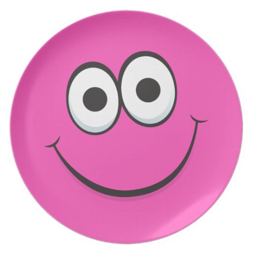 Cartoon character smiley face, fun and cute plate