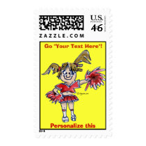 Cartoon Cheerleader Custom Stamps by zooogle Cartoon Cheerleader Custom Stamps