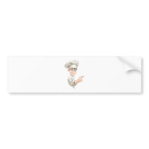 Cartoon Chef Pointing at Sign Bumper Stickers