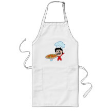 Cartoon chef with pizza apron
