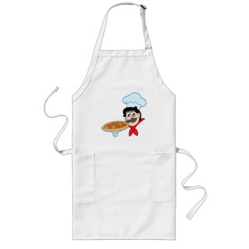 Cartoon chef with pizza apron