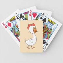 Cartoon Chicken. Bicycle Poker Deck