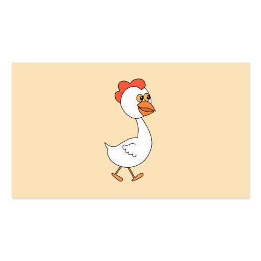 Cartoon Chicken. Business Card Template (back side)
