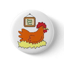 Cartoon Chicken in Nest Home Sweet Home Pin