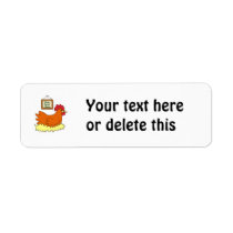 Cartoon Chicken in Nest Home Sweet Home Return Address Labels