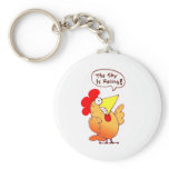 Cartoon Chicken Little Says The Sky Is Falling keychains