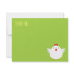 Cartoon Chicken (white) | Flat Thank You Note Card Personalized Invitation