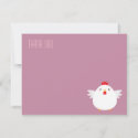 Cartoon Chicken (white) | Flat Thank You Note Card