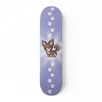 Cartoon Chihuahua (long coat) Skate Board Deck