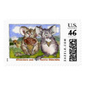 Cartoon Chinchilla Custom Postage Stamps