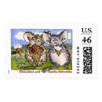 Cartoon Chinchilla Custom Postage Stamps by zooogle Cartoon Chinchilla Custom Postage Stamps
