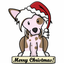 Cartoon Chinese Crested Christmas Ornament photo sculptures