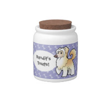 Cartoon Chinese Crested (powderpuff) Candy Jar