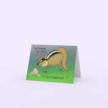 Cartoon Chipmunk Birthday Greeting Card cards
