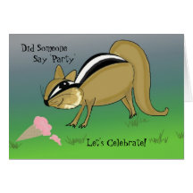 Cartoon Chipmunk Birthday Greeting Card