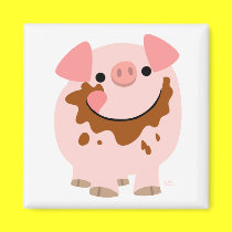 Cartoon Chocolate Pig magnet