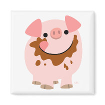 Cartoon Chocolate Pig magnet by Lioness_Graphics Cartoon Chocolate Pig magnet