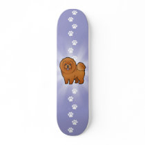 Cartoon Chow Chow Custom Skateboard