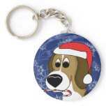 Cartoon Christmas Beagle Keychain